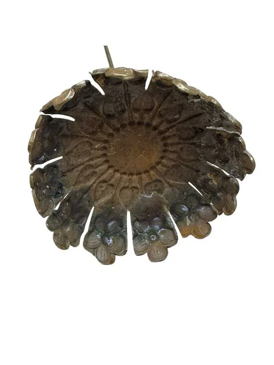 Vintage Brass Floral Hat Pin Large Flower Art Nouveau Deco Intricate Details 10" - Picture 6 of 8